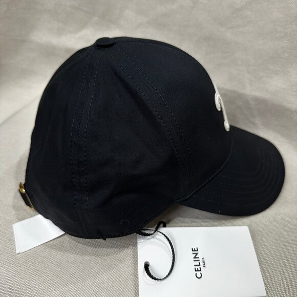 Celine Triomphe Baseball Cap Hat Black - Picture 3 of 6